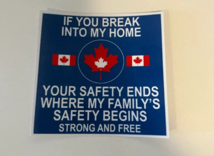 Canadian Patriotic Home Defense Sticker