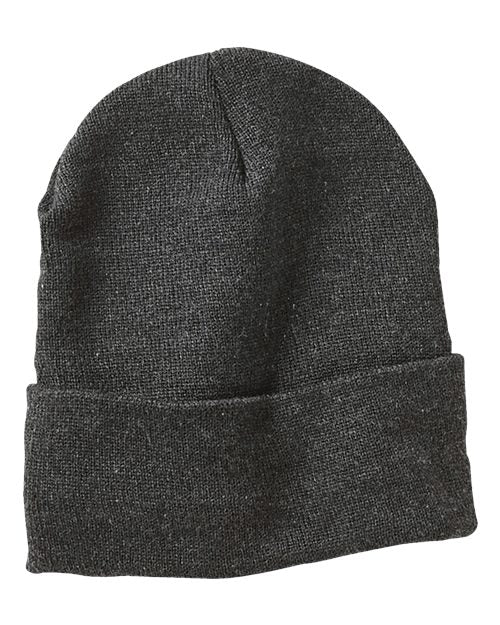 Heather Charcoal - Custom Leather Patch Sherpa Lined Toque | 403 Custom Cuts