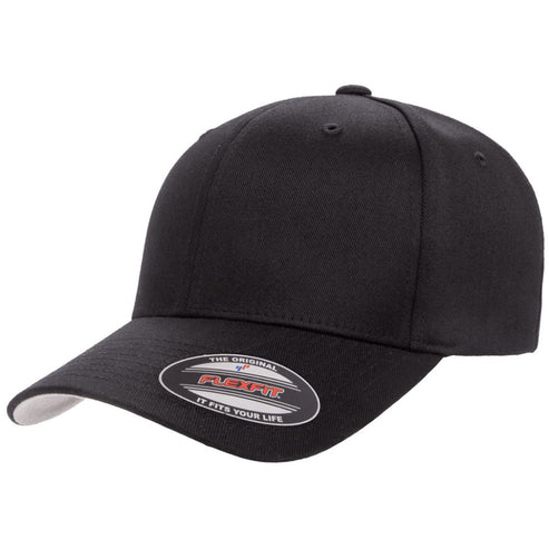 Flexfit 6277 Wooly Combed Cotton Blend Hat - Black