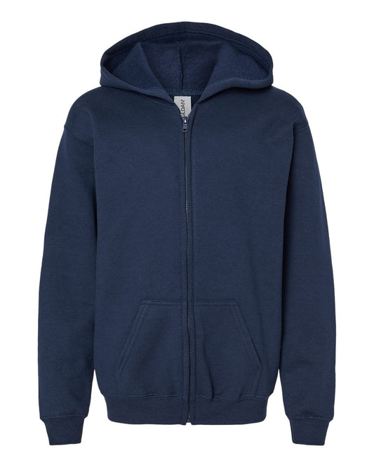 Navy Gildan 18600B Youth Full-Zip Custom Hoodie Calgary | 403 Custom Cuts