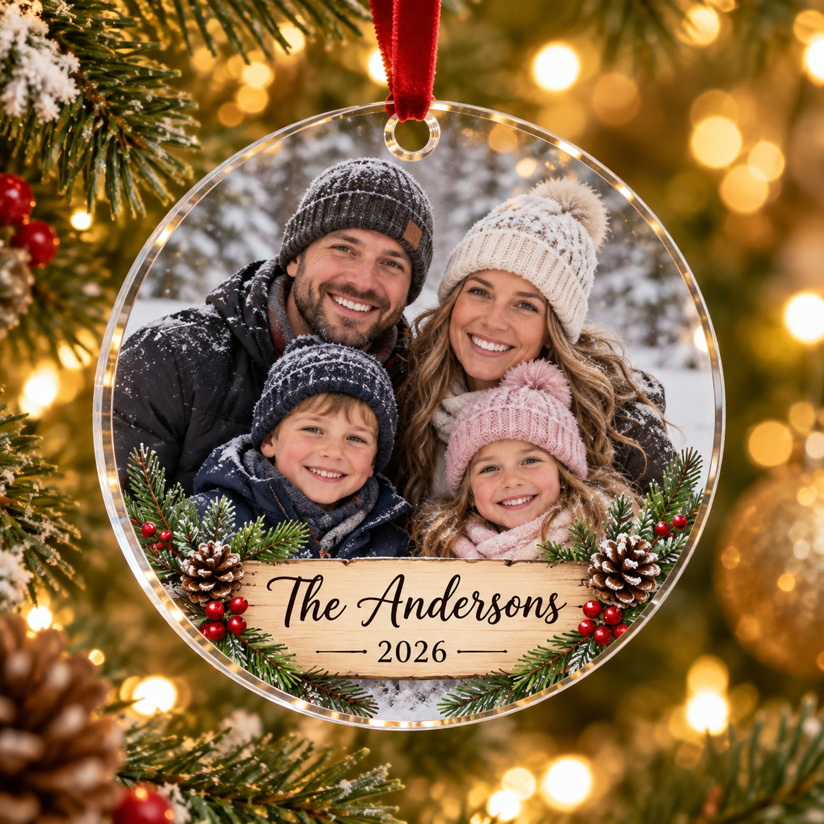 Personalized Family Photo Christmas Ornament