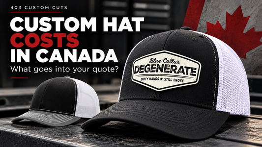 Custom hat costs in Canada buying guide cover with blank and finished patch hats