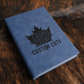 4 Pack - Premium Customized Journals - Your Logo-Indigo-Kelly Green-Olive-Black-Buckskin 403 Custom Cuts