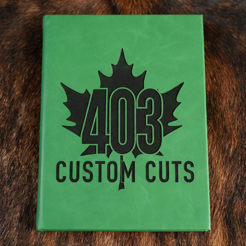 4 Pack - Premium Customized Journals - Your Logo-Indigo-Kelly Green-Olive-Black-Buckskin 403 Custom Cuts