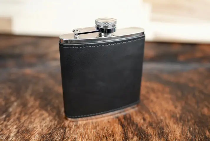 4 Pack - Premium Customized 6oz Flasks - Your Logo