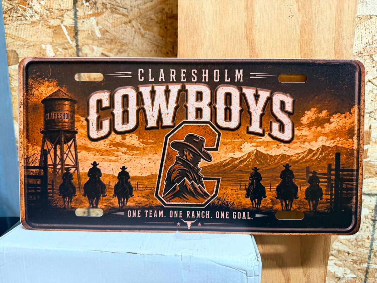 Claresholm Cowboys License Plate