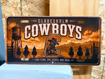 Claresholm Cowboys License Plate