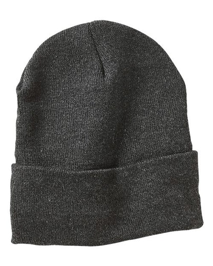 Heather Charcoal - Custom Leather Patch Sherpa Lined Toque | 403 Custom Cuts