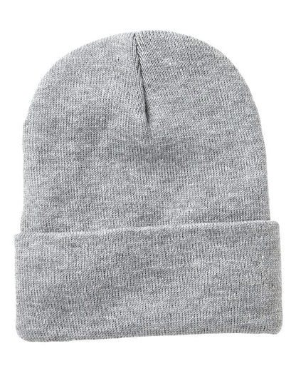 Heather Grey - Custom Leather Patch Sherpa Lined Toque | 403 Custom Cuts