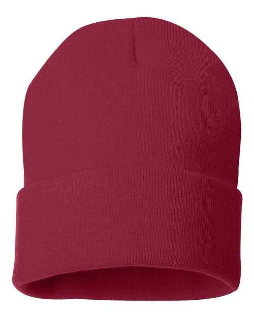 Cardinal knit beanie on a white background