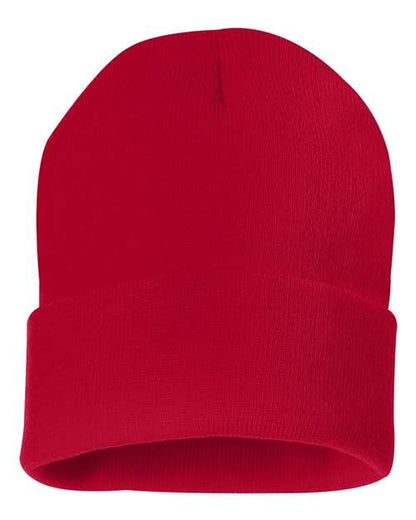 Red beanie on a white background