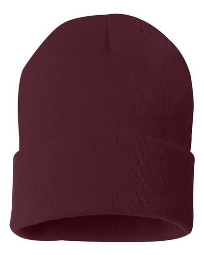 Maroon beanie on a white background