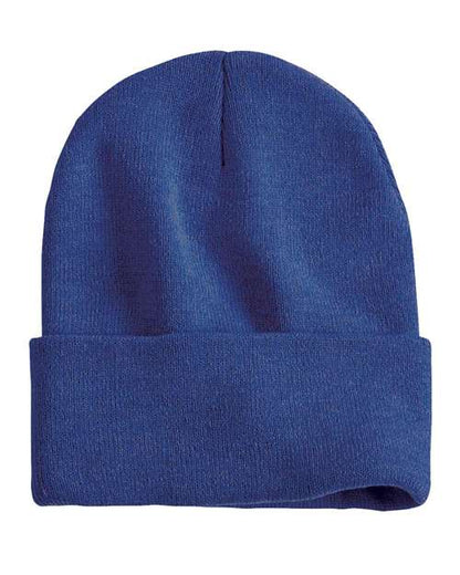 Blue beanie on a white background