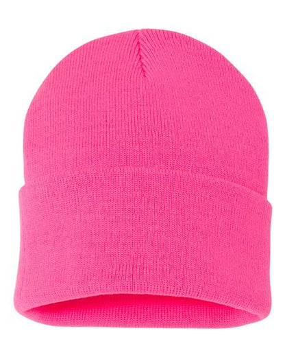 Pink beanie on a white background