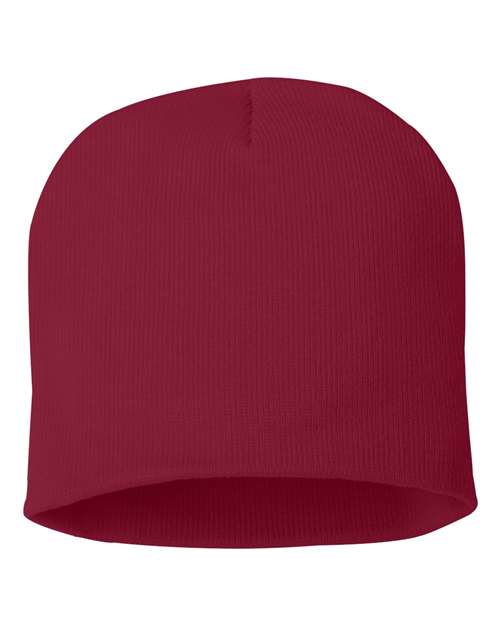 Cardinal beanie hat on a white background