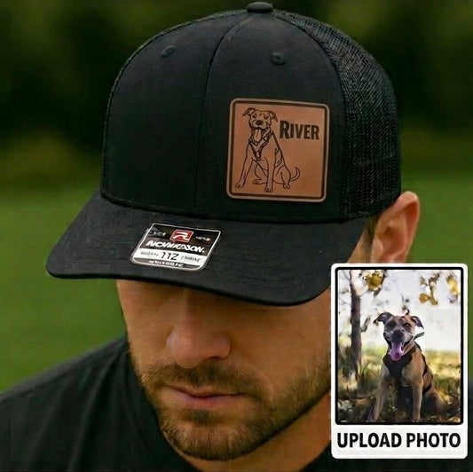 Custom Pet Photo Trucker Hat | Laser Engraved Personalized Cap-Default Title 403 Custom Cuts