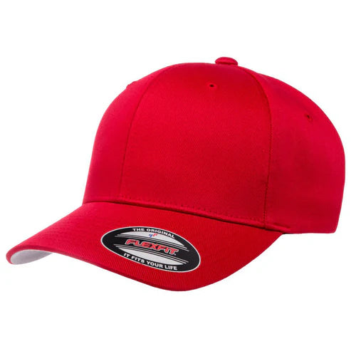 Flexfit 6277 Wooly Combed Cotton Blend Hat - Red