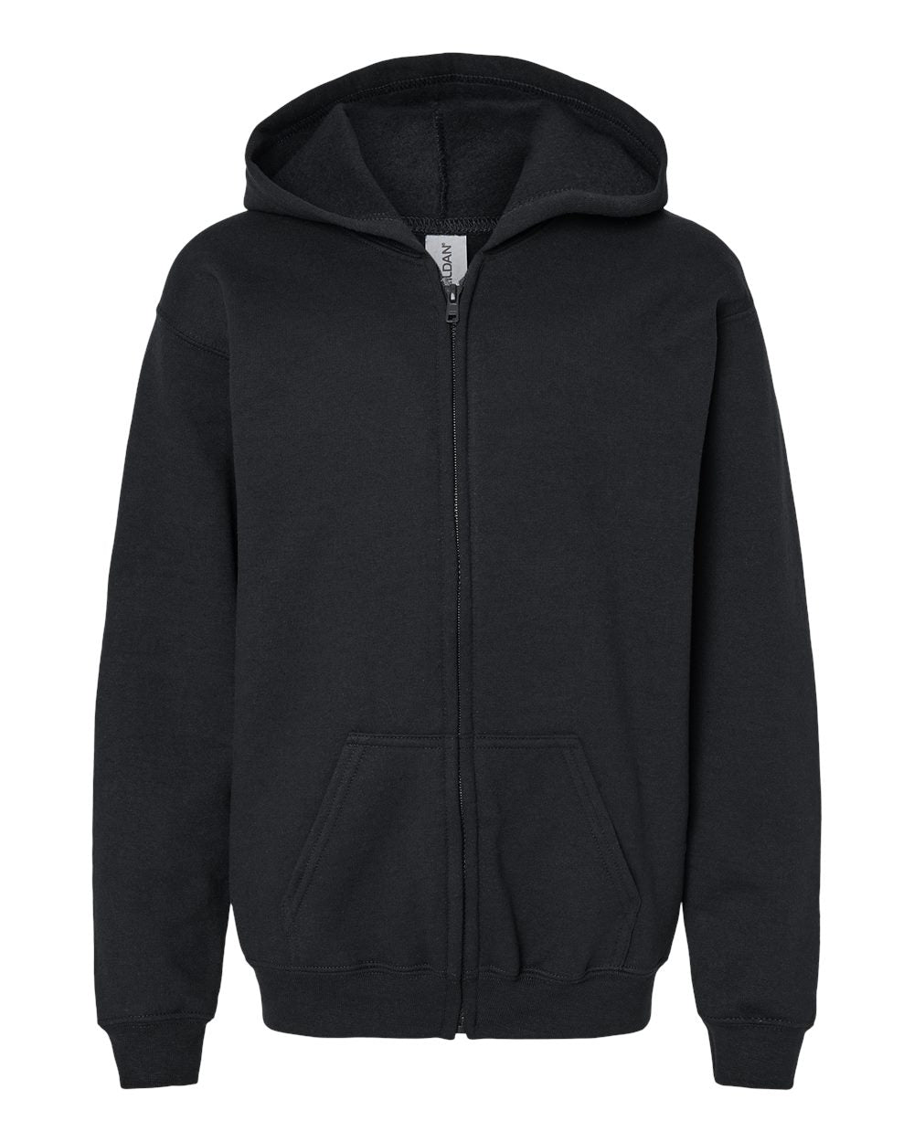 Black Gildan 18600B Youth Full-Zip Custom Hoodie Calgary | 403 Custom Cuts