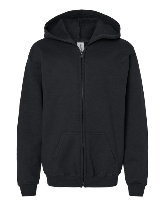 Black Gildan 18600B Youth Full-Zip Custom Hoodie Calgary | 403 Custom Cuts