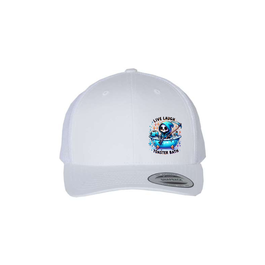 Live, Laugh, Toaster Bath - 6 Panel SnapBack Trucker Hat - 403 Custom Cuts
