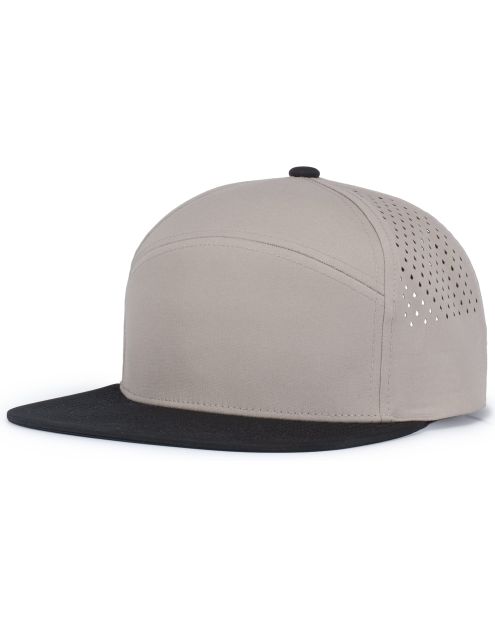 Pacific Headwear P788 - 6 Panel Flat Brim Perforated Snapback