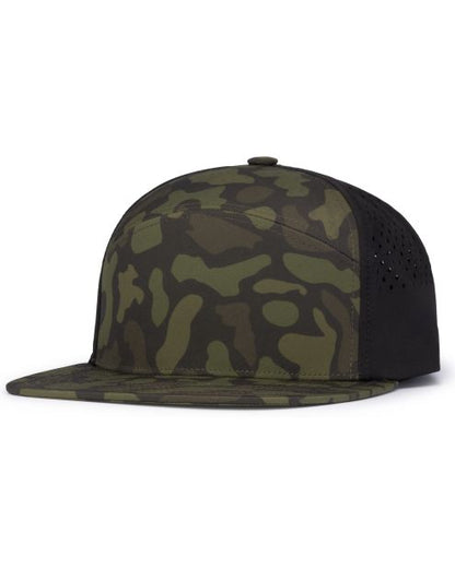 Pacific Headwear P788 - 6 Panel Flat Brim Perforated Snapback