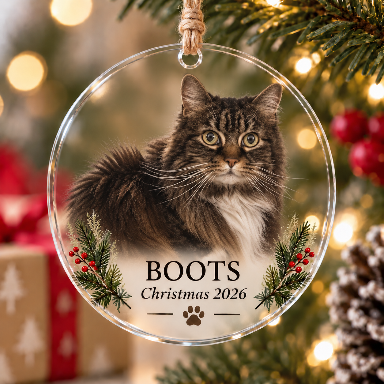 Custom Pet Photo Christmas Ornament