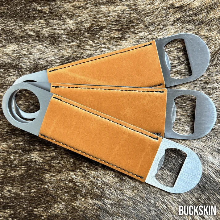Premium Customized Bottle Opener - Your Logo-Black-Buckskin-Charcoal-Flint-Indigo 403 Custom Cuts