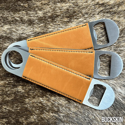 Premium Customized Bottle Opener - Your Logo-Black-Buckskin-Charcoal-Flint-Indigo 403 Custom Cuts