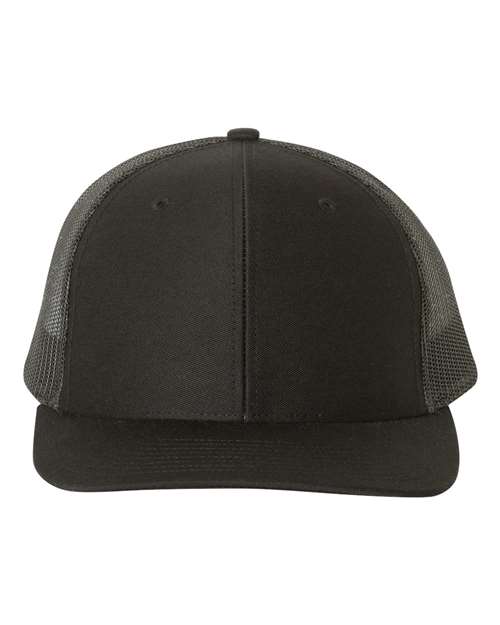 Custom Richardson 112 Black and gray mesh cap on a white background