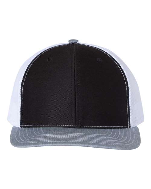 Custom Richardson 112 Black and white cap with a white background