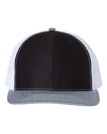 Custom Richardson 112 Black and white cap with a white background