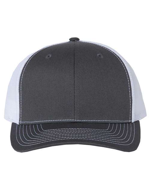 Custom Richardson 112 Black and white cap with a white background