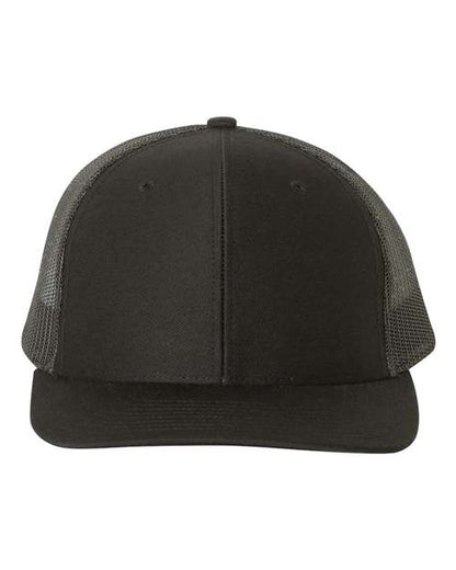 Custom Richardson 112 Black and gray mesh cap on a white background