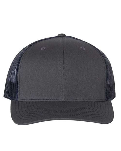 Custom Richardson 112 Black mesh cap on a white background