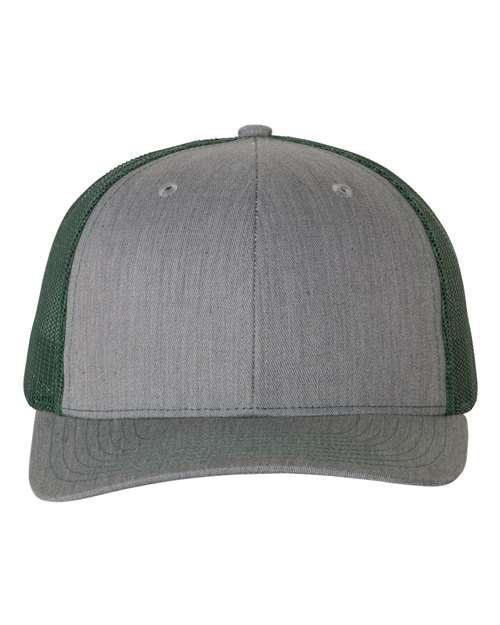 Custom Richardson 112 Gray and green cap on a white background