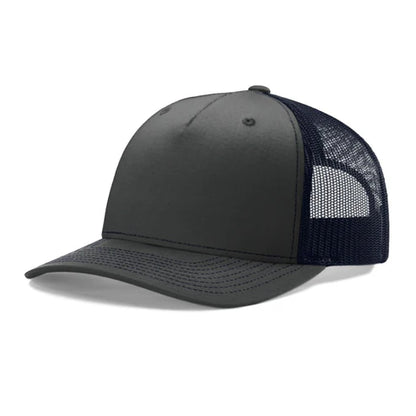 Richardson 112FP 5-Panel Premium Trucker Snapback Hat - Ombre Blue-Navy