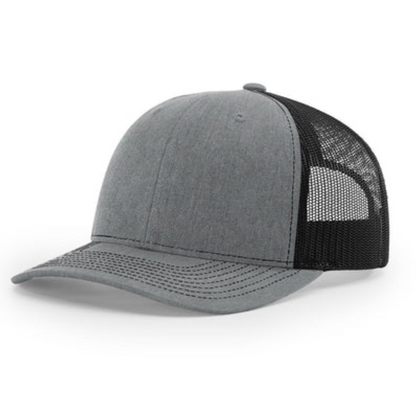 Richardson 112Y Youth Trucker Hat Snapback Hat - Heather Grey-Black