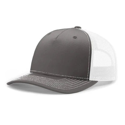 Richardson 112FP 5-Panel Premium Trucker Snapback Hat - Charcoal-White