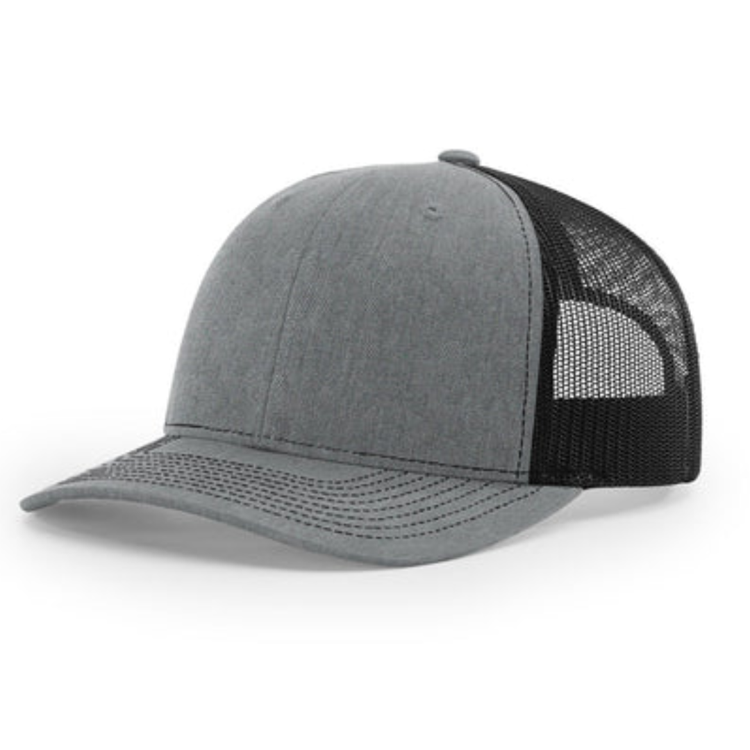 Richardson 112Y Youth Trucker Hat Snapback Hat - Heather Grey-Black