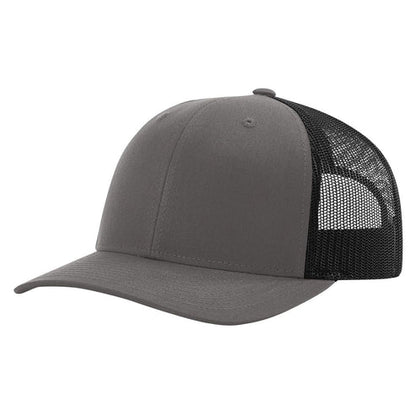 Richardson 115 Low Pro Trucker Cap, Snapback Hat - Charcoal-Black