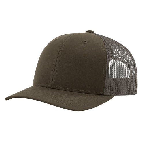 Richardson 115 Low Pro Trucker Cap, Snapback Hat - Charcoal-Chip Grey