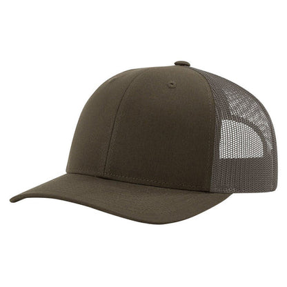 Richardson 115 Low Pro Trucker Cap, Snapback Hat - Charcoal-Chip Grey