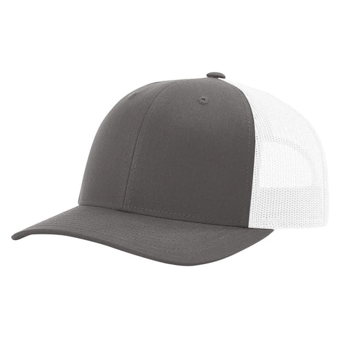 Richardson 115 Low Pro Trucker Cap, Snapback Hat - Charcoal-White