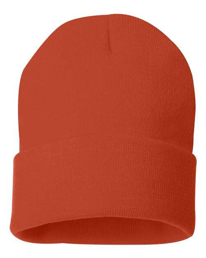 Orange beanie on a white background