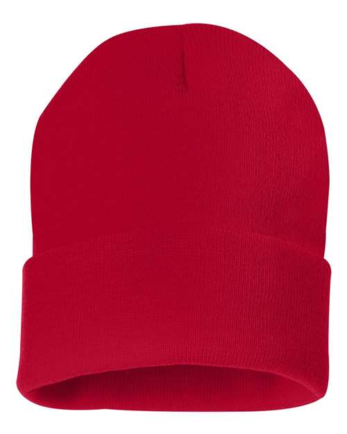 Red beanie on a white background