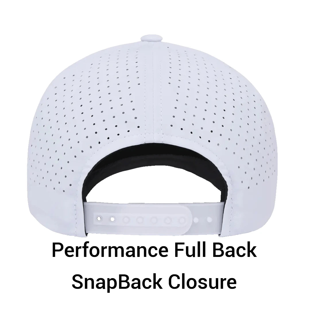Yupoong 5389AP - 5 Panel Perforated Snapback Hat-Heather Grey-Black-Navy-White 403 Custom Cuts
