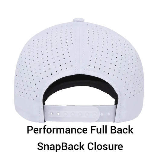 Yupoong 5389AP - 5 Panel Perforated Snapback Hat-Heather Grey-Black-Navy-White 403 Custom Cuts