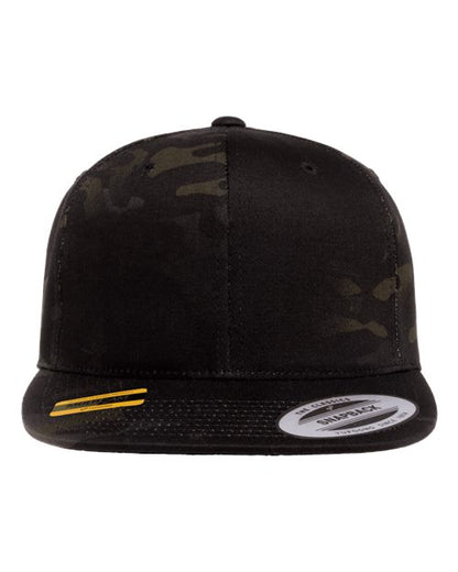 Multicam Black Yupoong 6089M - Custom Flat Brim Trucker Hat