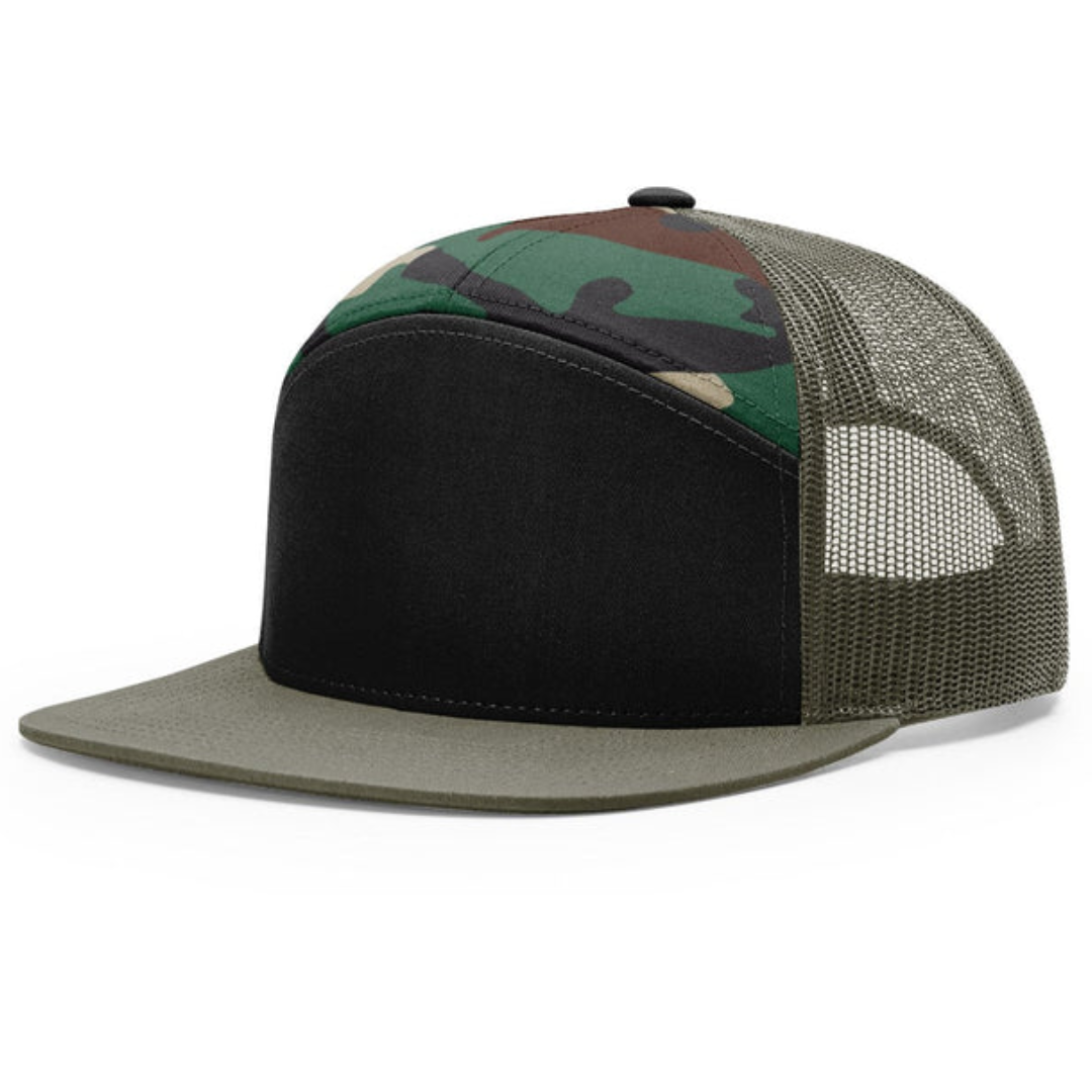 Black Camo Loden Richardson 168 7-Panel - Custom Hat | 403 Custom Cuts